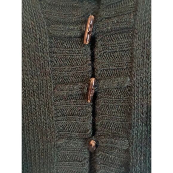 LOFT Wool Alpaca Dolman Knit Cardigan Medium Dark Green - Picture 6 of 7